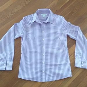 Lavender striped fitted shirt